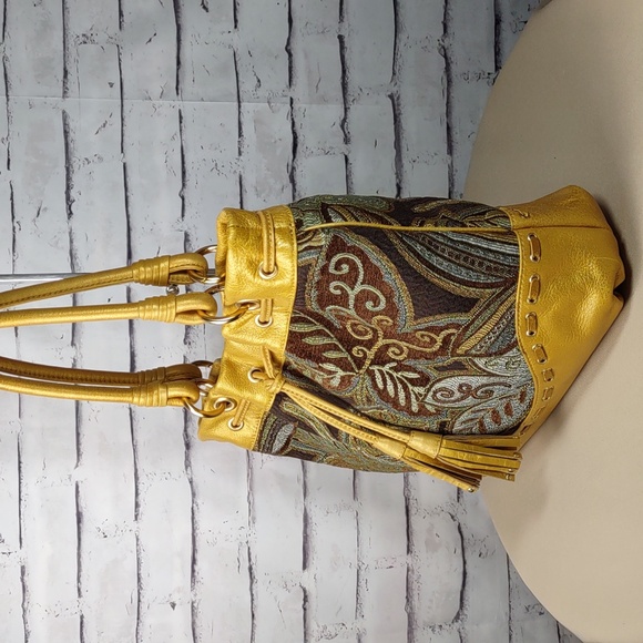 Isabella Fiore Leather/Tapestry Carpet Bag - Picture 6 of 12